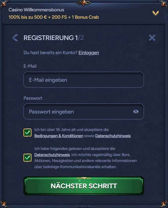 Betwarts casino registrieren